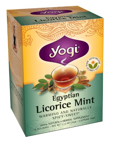 Yogi Egyptian Licorice Mint, Herbal Tea Supplement, 16-Count Tea Bags (Pack of 6)