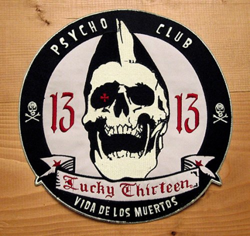 Lucky 13 Psycho Club Full Back Patch Embroidered Iron-On 10.5"