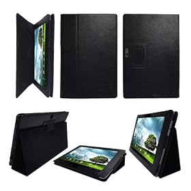 Poetic(TM) Leather Case Cover With Stand for ASUS Eee Pad Transformer Prime TF201 Black by 