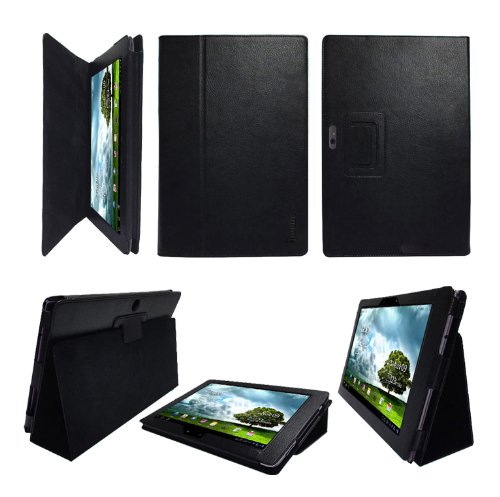 Poetic(TM) Leather Case Cover With Stand for ASUS Eee Pad Transformer Prime TF201 Black