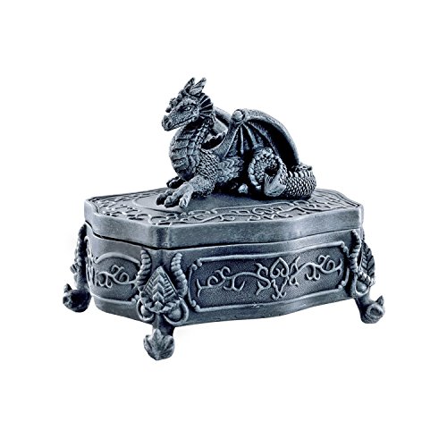 Design Toscano Legendary Dragon of Glenshire Lidded Box in Grey Stone