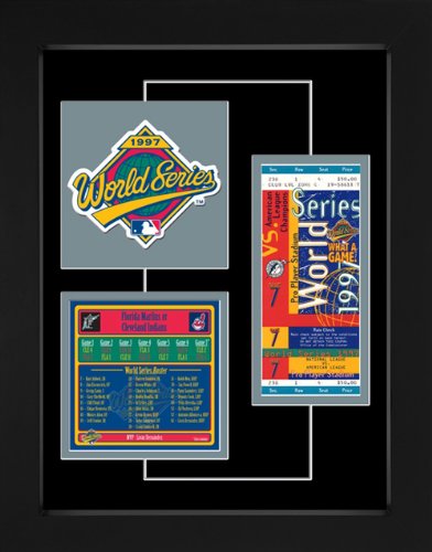 Florida Marlins 1997 World Series Replica Ticket & Patch Frame
