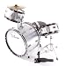 De Rosa DRM316-SL Junior 3 Piece 16 Inch Drum Set with Chair, Silver