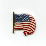 Wehende USA Flagge waving Flag Badge Metall Button Pin Pins Anstecker 228