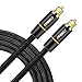 Optical Audio Cable,FIRBELY Toslink Male to Male- 24K Glod Plated Digital Audio Cable,Metal connectors and Braided Jacket (6 feet)