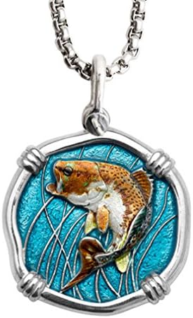 Guy HarveyLarge Mouth Bass Necklace - Sterling Silver Bass Pendant on a 24" Box Chain