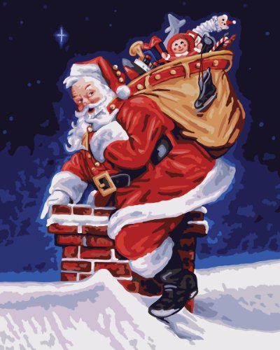 plaid paint by number kit a visit from santa 16 inch by 20 inch cheap price