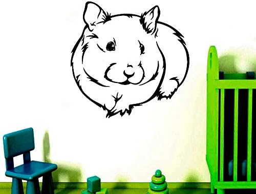 DecorRooms Animal Hamster Wall Decal Vinyl Sticker Home Decor Animal Humster Nursery Decor for Bedroom Dorm Living Room Decals