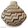 Palm leaf basket, 'Stairway to the Tropics' Palm leaf basket, 'Stairway to the Tropics'