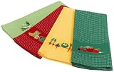 DII Farmers Market Embroidered Dishtowel, Set of 4