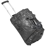 Black Leather Rolling Duffle Bag