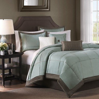 Cascade 7 Piece Comforter Set in Blue Size: California King