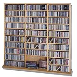 Oak Solid Wood Veneer CD/DVD/VHS Rack - CDV-1500