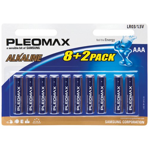 Samsung Pleomax AAA Size Alkaline Batteries (10 Pack)