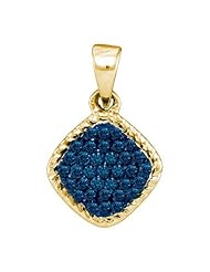 0.25CTW BLUE DIAMOND MICRO-PAVE PENDANT