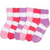 Sakkas Super Soft Anti-Slip Fuzzy Slipper Socks Value Assorted 6-Pack