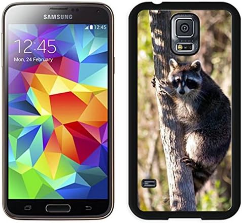 Hard Plastic Phone Case Cover with Raccoon Tree Grass Sit for Samsung Galaxy S5
