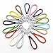 Braided Leather Strap Keychain (Blue)