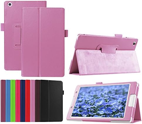 Lenovo Tab2 A8-50F Case - Folio PU Leather Protective Case Stand Cover Skin For 2015 Released 8 Inch Lenovo TAB 2 A8-50F Tablet (Pink)