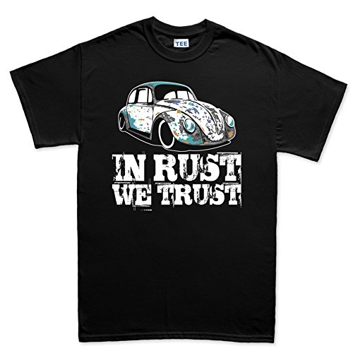 CP Mens In Rust We Trust VW RAT Beetle Hot Rod T-shirt 2XL Black