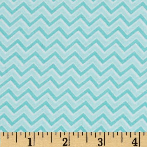 Alpine Flannel Basics Chevron Aqua Fabric