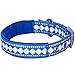 Blueberry Pet Reflective Jacquard Dog Collar with Neoprene Padding & Metal Buckle | Soft & Adjustable Safety Collar - Palace Blue, Neck 17-20.5