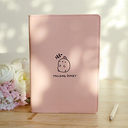 New Molang Diary Ver.3 Undated Planner Journal Scheduler Organizer Agenda Kawaii Cute Rabbit 4.5" x 6.5" - Authentic Korea item (Baby Pink)