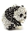 Wild Animal Panda Bling Crystal Studs Cocktail Ring