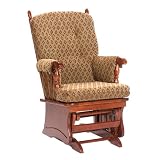 Cushion Arm Post-Back Glider- Brown Diamond/ Cherry