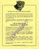 Rules In A Rottweiler's House