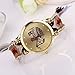 Lowpricenice Women Elephant Pattern Weaved Rope Band Bracelet Quartz Dial Wrist Watch