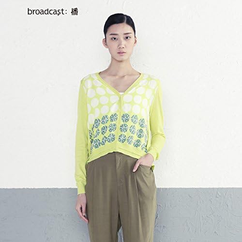 Broadcast Women's Office Lady Short Style Long-sleeved Cardigan Small Reseda