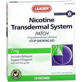 Leader Nicotine Transdermal AP 7 mg./24 Hour, 14 ct (Compared to NicoDerm CQ)