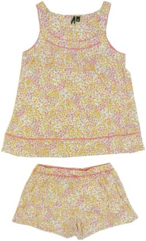 Kenzie Ladies Tank & Boxer PJ Sets White & Pink Flowers (XL)