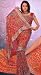 Spicy Red Party wear contemporary georgette sari fabric / saree / wrap