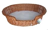Luxury Wicker Dog Basket - Large (85cm) - With Fitted Pnh Veterinary Bedding ®