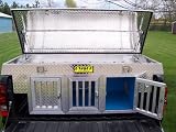 Three Door Crossover Diamond Tread Aluminum Dog Box w/Top Storage-Model 3