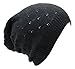 AN- Fashion Lightweight Slouchy Eyelet Pattern Beanie Knit Hat (Black)