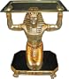 Silver and Gold Servant to the Pharaoh Glass-Topped Console Table