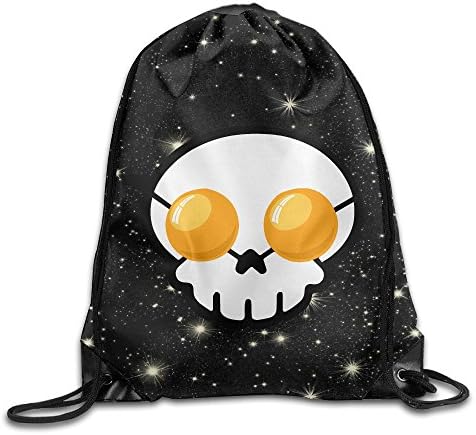 Heishop Gym Drawstring Backpack Sport Bag For Men&amp;Women Skull Eggs