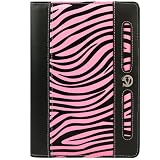 Vangoddy Exclusive Pink & Black Zebra Print Melrose Leather Case Dauphine Series Portfolio with Unique Elastic Hand Strap for the New Amazon Kindle Fire ((Full Color 7
