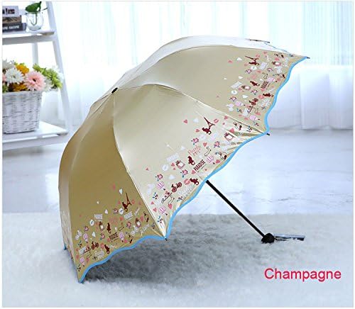 Services for You 2015 Anti-uv Sun Umbrella Triple Folding Uv Protected Parasol (Champagne)