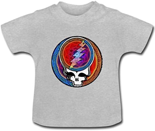 Shangmai Custom Grateful Dead Baby girls and boys Toddler t Shirt grey
