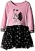 Nannette Little Girls' Dress Poodle Knit Top with Glitter Screenprint and Mesh Skirt