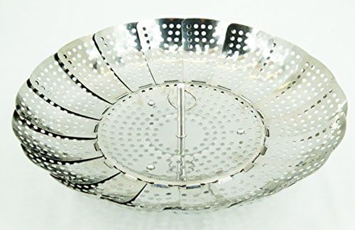 KSC Collapsible Folding Vegetable Steamer Basket-Stainless Steel-5.5 to 9.5 inch
