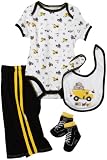 Vitamins Baby 4 pc Short Sleeve Pant Set, Black/Yellow, 3 Months