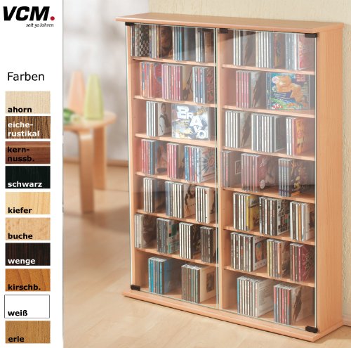 VCM 50407 VCM CD/DVD-Turm f&uuml;r \"Roma\" 300 CDs, kirschbaum Preisvergleich