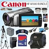 51qpx0XkNPL. SL160  Canon VIXIA HF M300 HD 15x Optical Zoom Flash Memory Camcorder with 16GB Deluxe Accessory Bundle