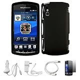 Black 2 Piece Crystal Hard Snap-On Protector Case for Sony Ericsson XPERIA  ....