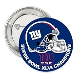 2.25" Button Pinback NEW YORK GIANTS XLVI Super Bowl Champion #2